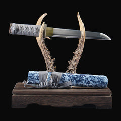 Blue floral Premium Mystery Tanto example from the ten-design random assortment; specific appearance is not guaranteed