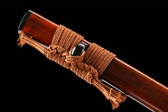 黑金棕络 katana product detail image 10 showing blade, saya, and fittings