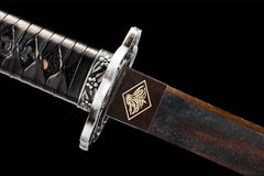 只狼不死斩开门 katana product detail image 10 showing blade, saya, and fittings