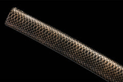 Tan sageo knot and Black Mamba Snakeskin Saya detail on 孤鸿影