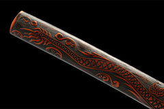 黑曜斩 katana product detail image 10 showing blade, saya, and fittings