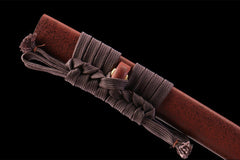 赤金绯刃 katana product detail image 10 showing blade, saya, and fittings