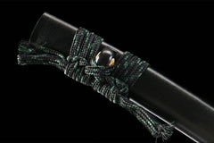 墨淬幽绿 tanto product detail image 10 showing blade, saya, and fittings
