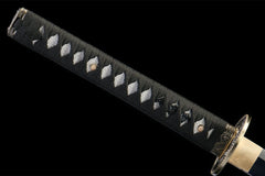 Braided blue-black sageo knot on 松间鹤唳