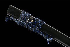 黑金蓝绫 katana product detail image 10 showing blade, saya, and fittings