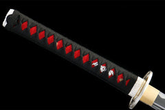 Katana – Silver White Edge 1045 Steel with Crimson Glow Saya | 永夜之拥 display view product photo