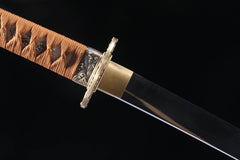 Amber Grain 5160 spring steel katana in amber brown / brown product photo 11