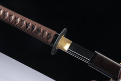 Slate Dusk 5160 spring steel katana in dark brown / blue-gray cord product photo 11
