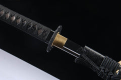 Midnight Scatter 5160 spring steel katana in textured black / black product photo 11