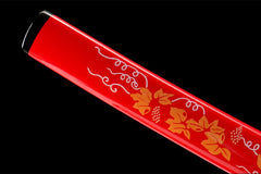 焰金黑柄 katana product detail image 11 showing blade, saya, and fittings