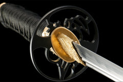 墨渊金芒 tanto product detail image 11 showing blade, saya, and fittings