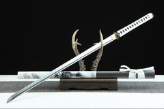 白眉道长 chokuto product detail image 11 showing blade, saya, and fittings