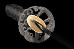 暗夜君临 katana product detail image 11 showing blade, saya, and fittings