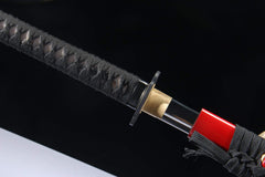 Crimson Line 5160 spring steel katana in crimson red / black product photo 12