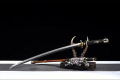 御橘太刀 tachi product detail image 12 showing blade, saya, and fittings