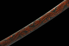 Katana – Shinya Zanmato 深夜斬 handle, guard, and fittings detail photo