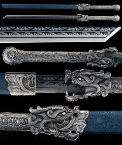 Blue Storm Dragon Tang Dao 1065 Carbon Steel - LRT004