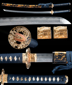 Gilded Plum Dragon T10 Damascus Katana product photo 2
