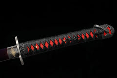 Katana – Sekiro Inspired Red Mortal Blade | Akai Fushizanken（赤い不死斬剣） blade and saya detail photo