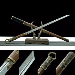 Tang Dao – Folded Steel Hidden Handle – Bu Liang Ren 埋鞘唐刀 - Katana full product photo