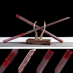 Bloodwood Red Tang Dao 1065 Carbon Steel - LRT011