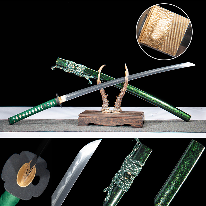 Green Saya Fence Hamon T10 Clay Tempered Katana - 沉渊