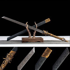 Black Gold Dragon Tang Dao 1065 Carbon Steel - LRT002