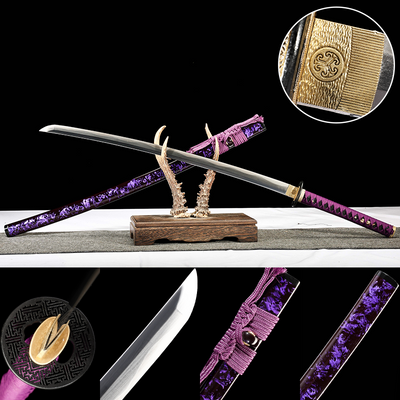 Katana - Chunjun T10 oceľ kalená v hline Manji Tsuba, First-Grade Polish
