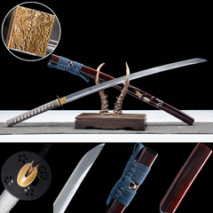 Blue Plum Blossom U-no-Kubi Katana 1065 Steel product photo 1