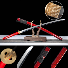 Red Saya Suguha T10 Clay Tempered Katana - 烛幽