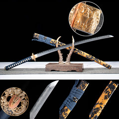 Gilded Plum Dragon T10 Damascus Katana product photo 1