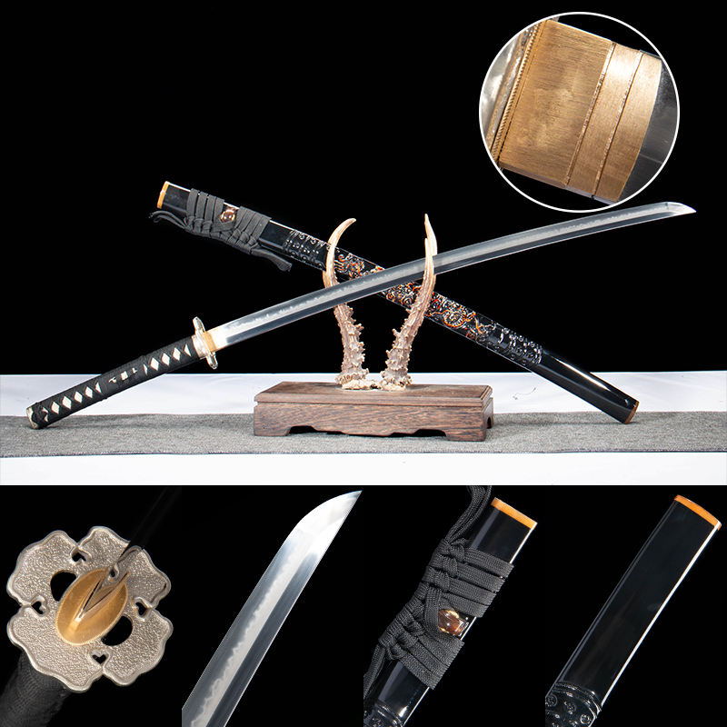Choji Hamon Relief Saya T10 Clay Tempered Katana - 无咎