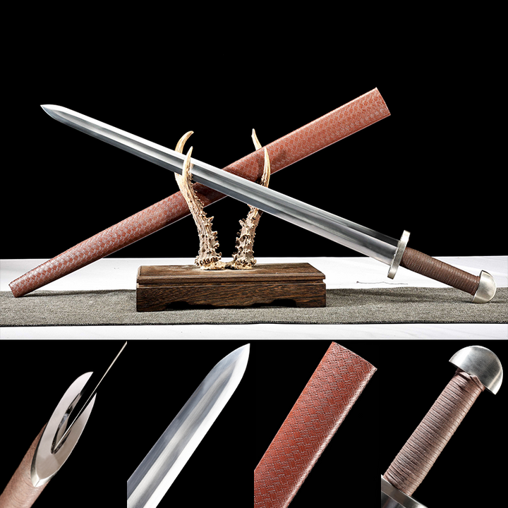 سيف فايكنغ - Burgundy Woven Scabbard, Lobed Pommel, 1060 فولاذ | 维京剑