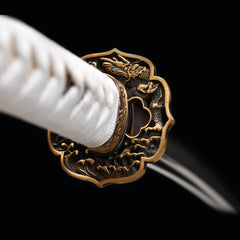 Small Sea Dragon Shinogi-Hi folded steel Katana | NIMOFAN - 570872408211626