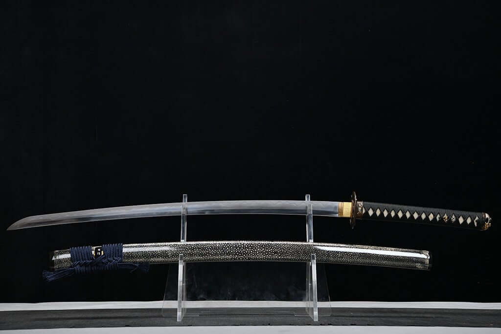 28 Inch Damascus Steel Style Patterned Steel Katana with Cosmetic Polishing - Snow Peach (雪桃 ゆきもも) | NIMOFAN®