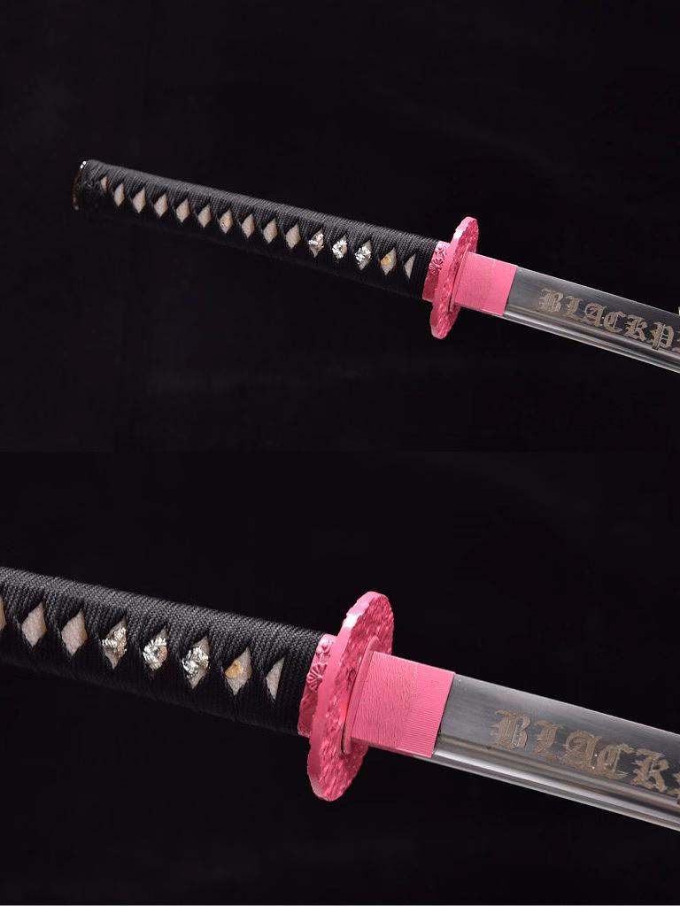 Black Pink Lisa “Shut Down” Katana – 26-inch High Manganese Steel