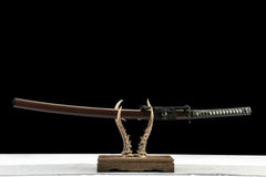 Katana – Kappaku 褐魄 - T10 clay tempered steel Katana blade and saya detail photo