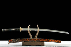 Katana – Shizuku no Honō 滴炎 - T10 clay tempered steel Katana blade and saya detail photo
