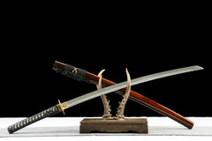 Katana – Sekka 赤华 - T10 clay tempered steel Katana handle, guard, and fittings detail photo