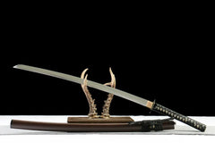 Katana – Kappaku 褐魄 - T10 clay tempered steel Katana full product photo