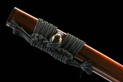 Katana – Sekka 赤华 - T10 clay tempered steel Katana handle, guard, and fittings detail photo