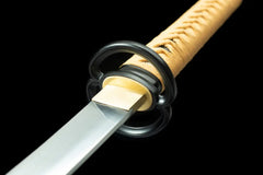Katana – Reverse Blade Sword of Battousai | Sakabato 65Mn High... handle, guard, and fittings detail photo