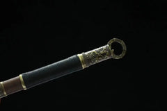 Tang Dao – Rosewood Hidden Handle – Bu Liang Ren 埋鞘唐刀 - Katana handle, guard, and fittings detail photo