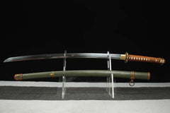 Katana – WWII 98式 Guntō Replica with Brass Mountings |... blade and saya detail photo