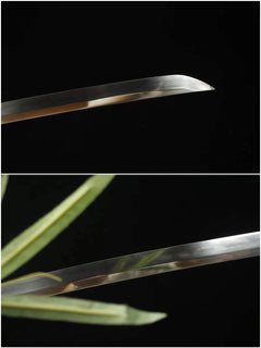 Katana – WWII 98式 Guntō Replica with Brass Mountings |... handle, guard, and fittings detail photo