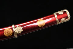 Imperial Chrysanthemum Tachi Style T10 Steel Katana | NIMOFAN - 060872402201457