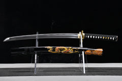 Wakizashi – 20-inch 1045 Steel Samurai Short Sword | Kinryu（金龍） blade and saya detail photo