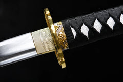 Wakizashi – 20-inch 1045 Steel Samurai Short Sword | Kinryu（金龍） blade and saya detail photo