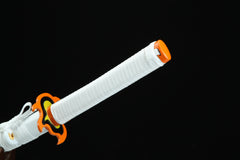 Demon Slayer Katana – Rengoku Flame Blade | 炎柱の日輪刀 handle, guard, and fittings detail photo