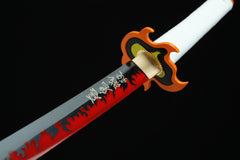Demon Slayer Katana – Rengoku Flame Blade | 炎柱の日輪刀 blade and saya detail photo